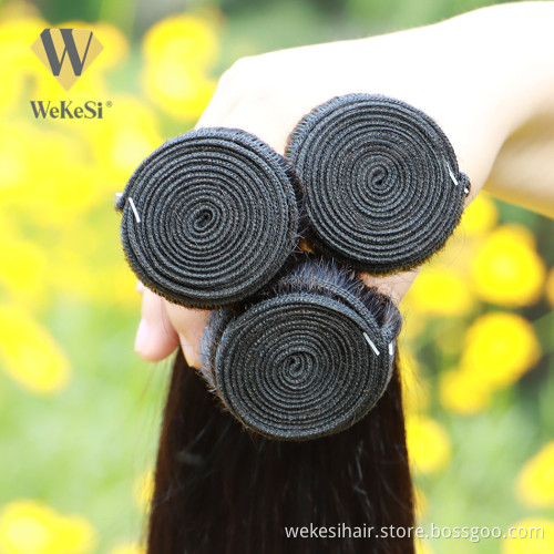 WKS 100% Cuticle Aligned Brazilian Virgin Hair Weave Bundles Top Quality Raw Brazilian Human Hair Extensions  Kinky Straight